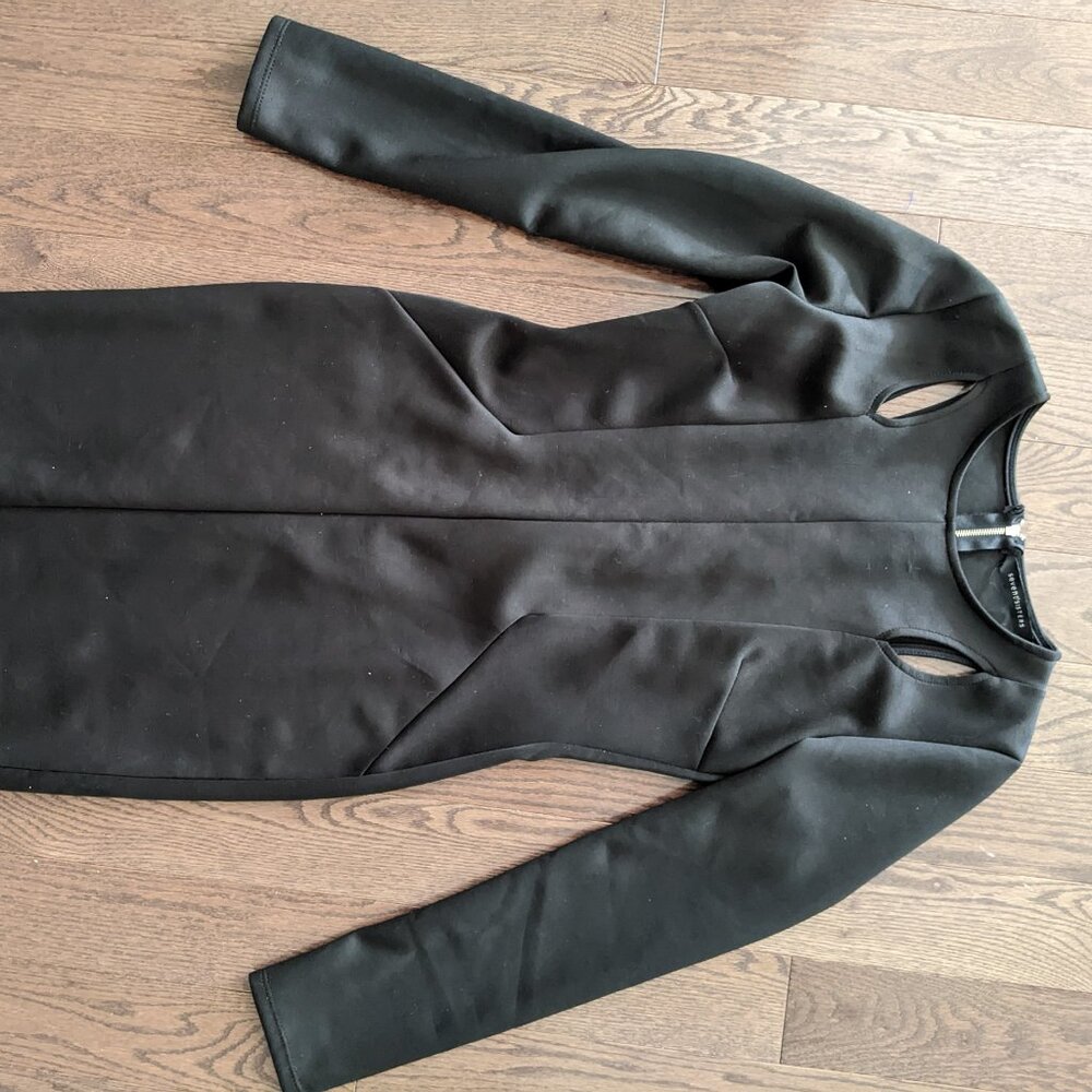 Long sleeve black stretchy dress, size M